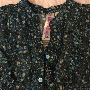 💚 ⚪️EUC Girls Floral Blouse